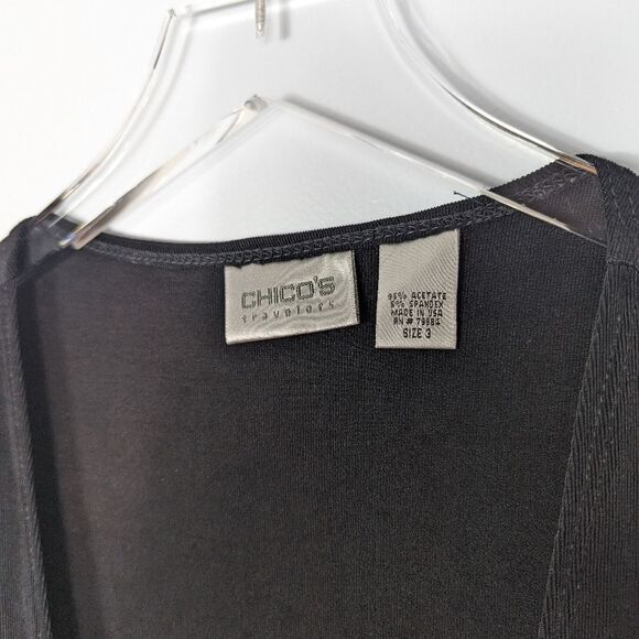 Chico's Travelers Black Tie Front Drapey Cardigan XL - Picture 6 of 6